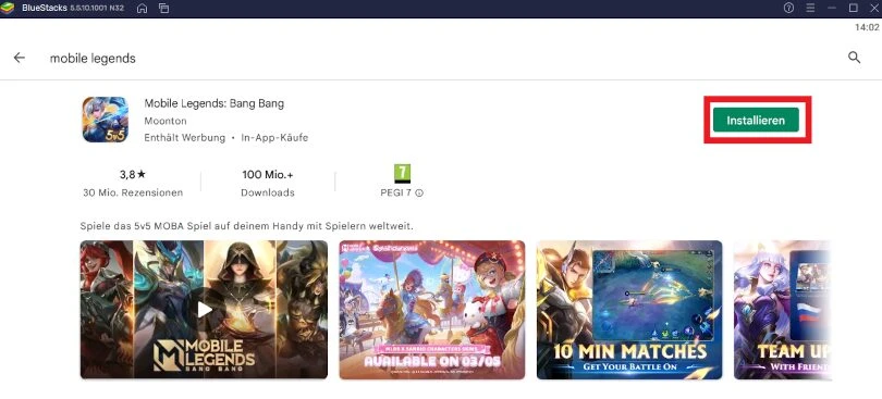 Mobile Legends PC aus dem Emulator herunterladen