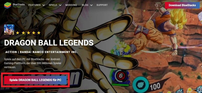 Lade einen Android-Emulator herunter, um das Spiel zu spielen Dragon Ball Legends