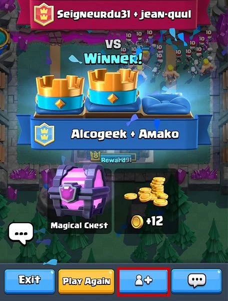 Create a new Clash Royale account by accessing the settings