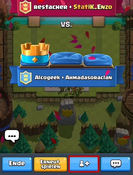 Erstellen Sie ein neues Konto Clash Royale , indem Sie die Einstellungen aufrufen.