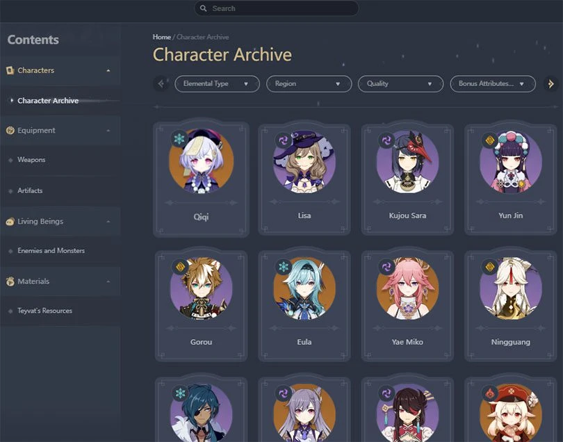 HoYoWiki Character Archive