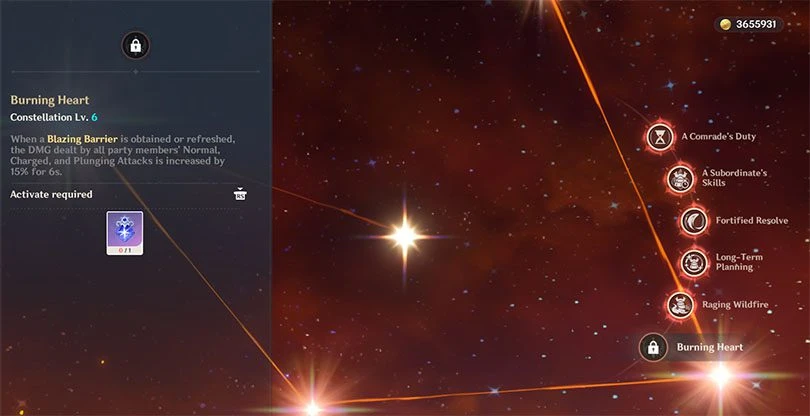 Constellations of Thoma in Genshin Impact