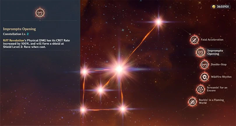 Xinyan constellations in Genshin Impact