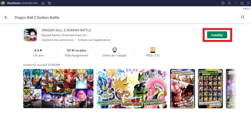 Installer Dragon Ball Z Dokkan Battle sur PC 
