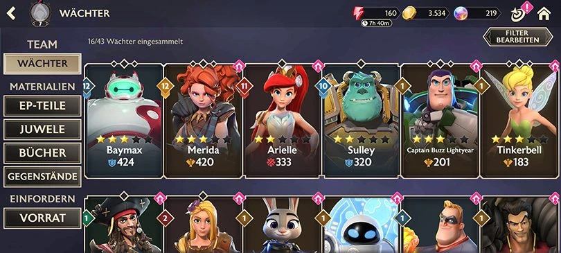 Wächter, die bei der Veröffentlichung des Disney Mirrorverse verfügbar sind