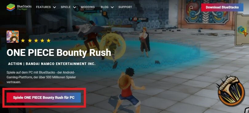 Lade einen Android-Emulator herunter, um ONE PIECE Bounty Rush auf dem PC zu spielen. 