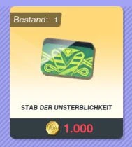 Stab der Unsterblichkeit im Münzladen