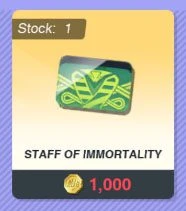 Staff of Immortality in the Coin Shop