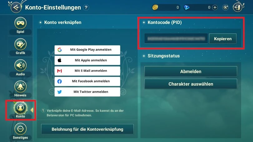 Seinen Kontocode in Ni no Kuni: Cross Worlds finden