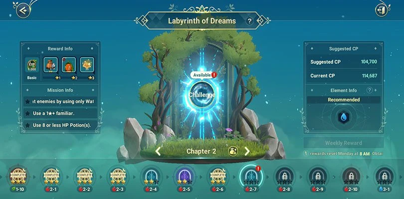 Progress through the Labyrinth of Dreams Ni no Kuni: Cross Worlds