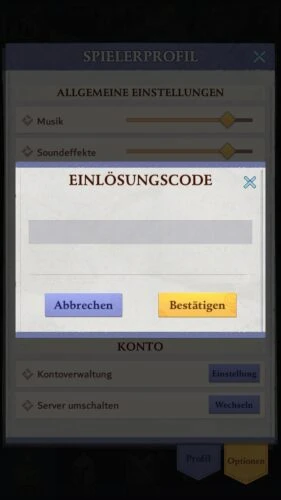 Call of Antia-Codes eingeben