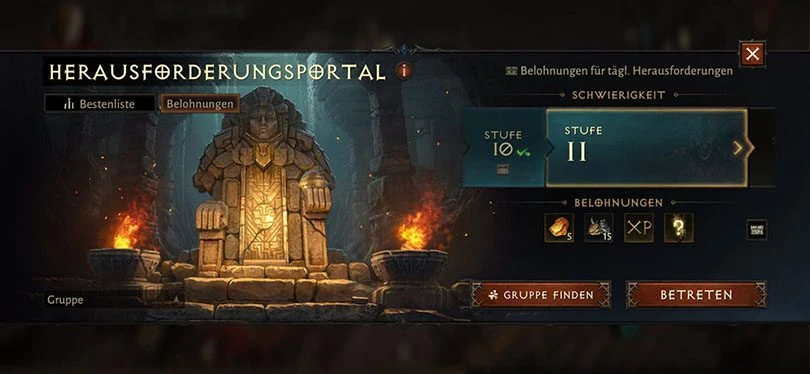 Hrausforderungsportal Einreise