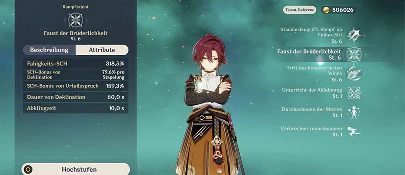 Statistiken zu Heizous Elementarfähigkeit in Genshin Impact