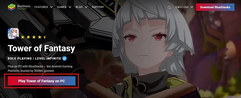 Download Tower of Fantasy on BlueStacks