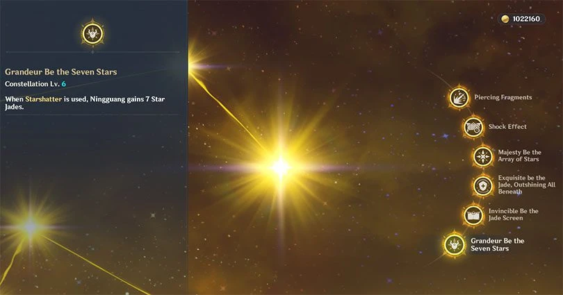 Genshin Impact NIngguang constellations