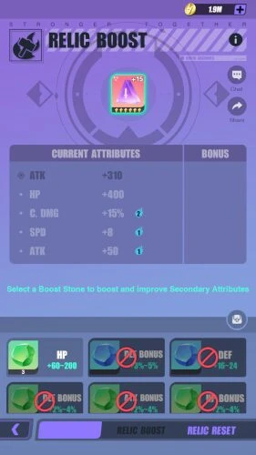 Dislyte Relics boost is the end game