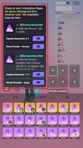 Dislyte Reliktsets empfohlen