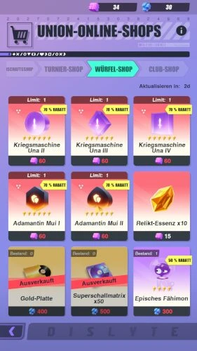 Der Club-shop ist im Early Game hervorragend