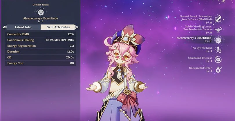 Genshin Impact Dori's elemental rampage statistics
