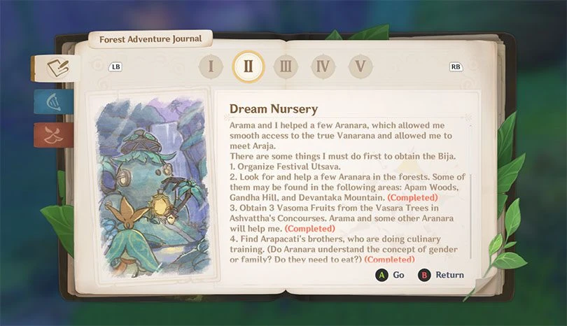 Tasks list to complete the Children of the Forest quest