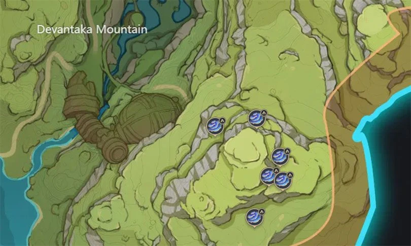 Carte de la montagne Devantaka