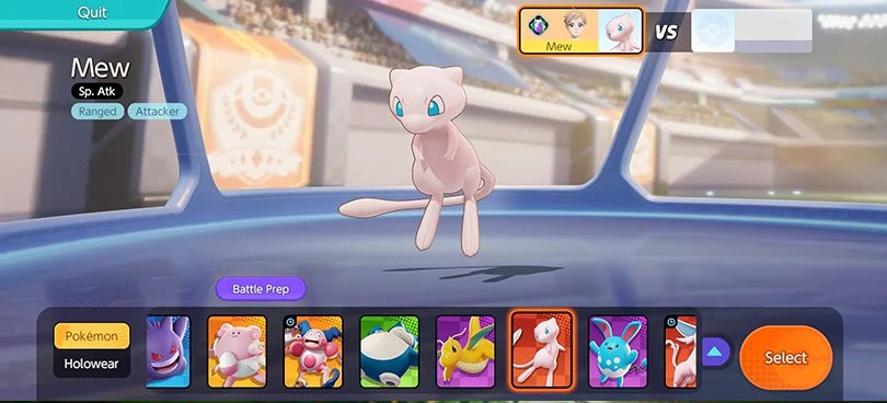 Pokémon Unite Mew character sheet