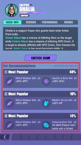 The most popular Dislyte relic sets for an esper