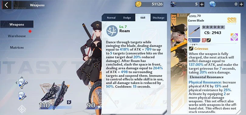 Tower of Fantasy Guren Competence