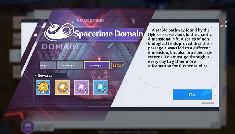 Spacetime domain in Tower of Fantasy to farm gold