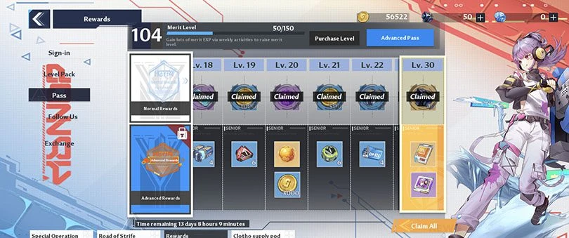Combat pass in Tower of Fantasy