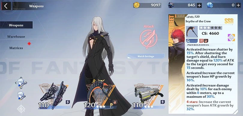 Scythe of the Crow Progression