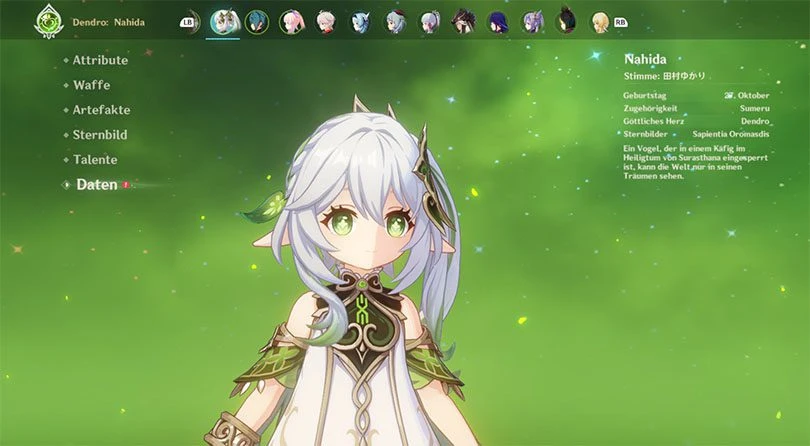 Genshin Impact Nahida Profil 