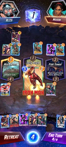Visual effects of Marvel Snap cards