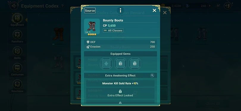 Best equipment for Ni no Kuni: Cross Worlds gold farming : Bounty Boots
