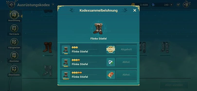 Beste Ausrüstung zum Ni no Kuni: Cross Worlds Gold Farmen : Flinke Stiefel