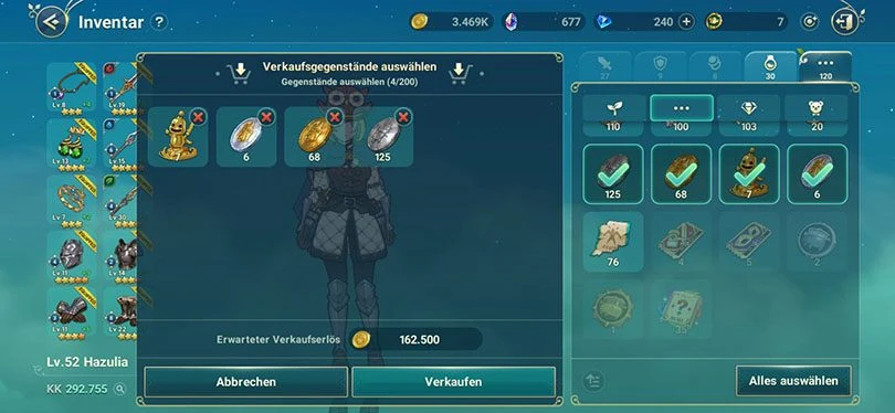 Items zum Verkaufen, um Gold zu erhalten in Ni no Kuni: Cross Worlds