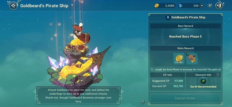 Goldbeard's pirate ship : instance to farm gold in Ni no Kuni: Cross Worlds