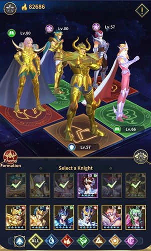 Teamzusammensetzung Saint Seiya Legend of Justice beste Ritter