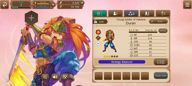 Profile of a character from the Echoes of Mana tier list