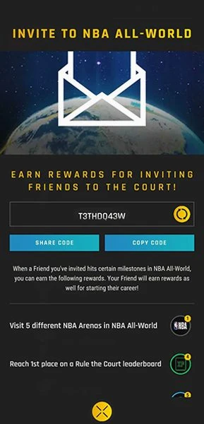 Laden Sie Freunde in NBA All-World ein