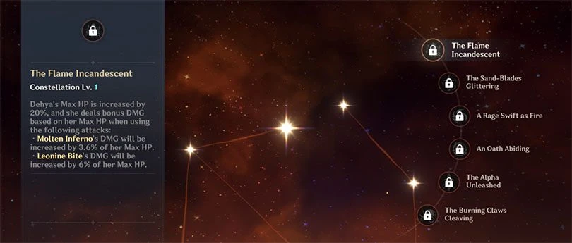 Dehya Constellations in Genshin Impact