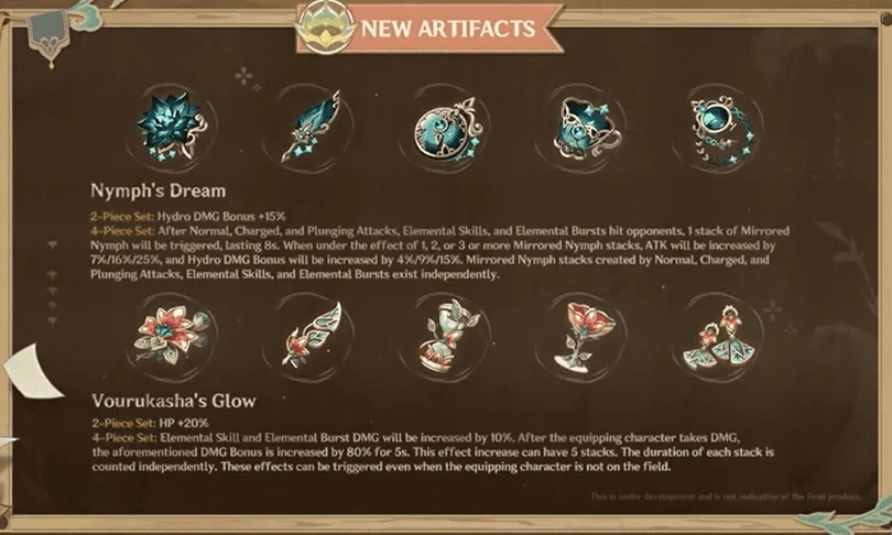 La mise à jour 3.6 de Genshin Impact inclue deux nouveaux sets d'artefacts