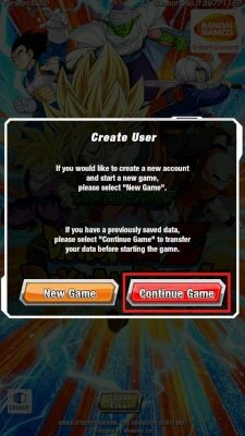 Kontowechsel bei Dragon Ball Z Dokan Battle PC